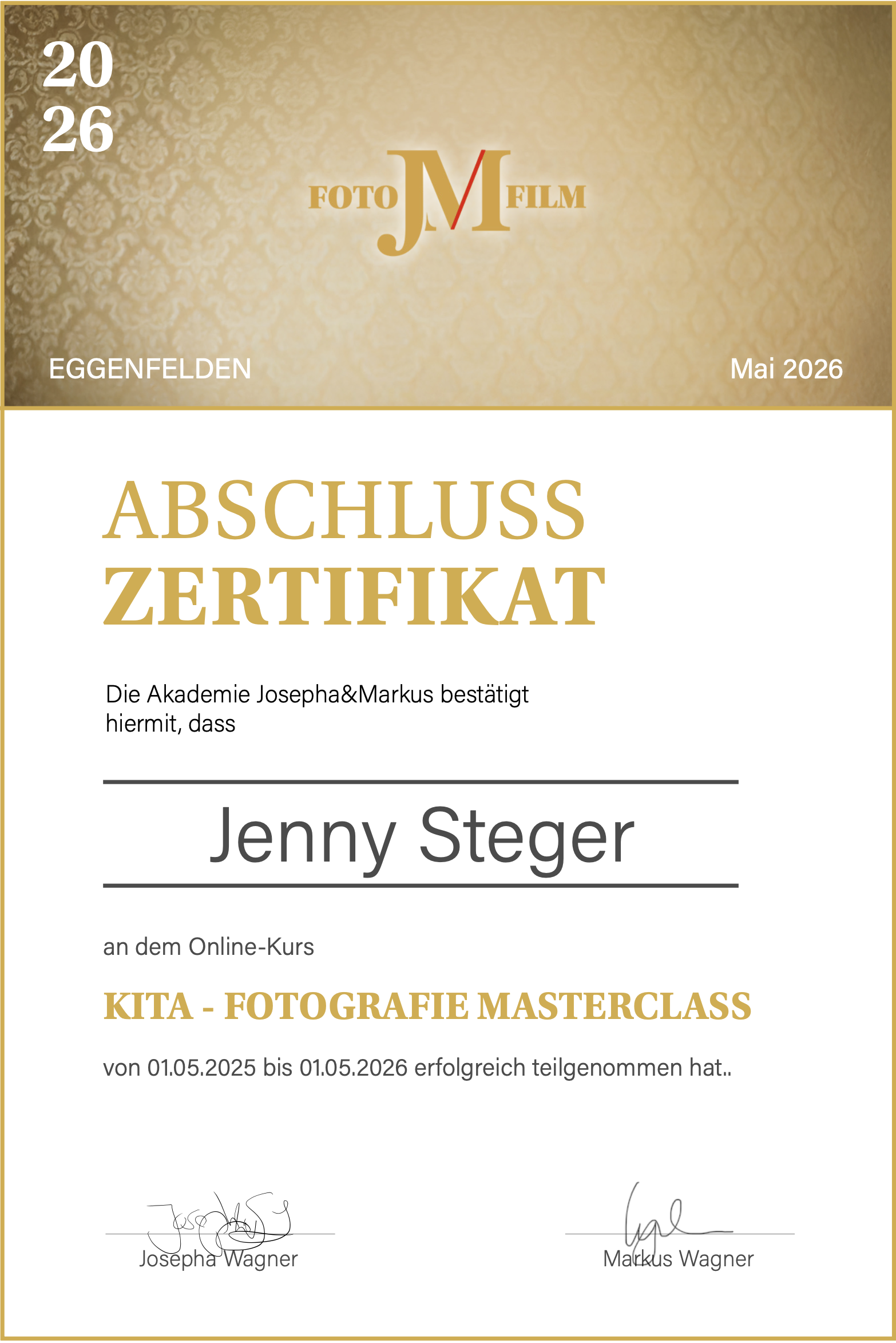 Zertifikat Kita Masterclass